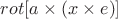 $rot[a\times(x\times e)]$