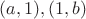 $(a, 1), (1, b)$