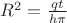 $R^2=\frac{qt}{h\pi}$