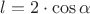 $l=2\cdot\cos\alpha$