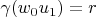 $\gamma(w_{0}u_1) = r$