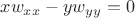 $xw_{xx}-yw_{yy}=0$