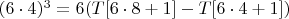 $(6\cdot4)^3=6(T[6\cdot 8+1]-T[6\cdot 4+1])$