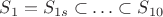 $S_1=S_{1s}\subset\ldots \subset S_{10}$