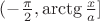 $(-\frac{\pi}{2}, \arctg\frac{x}{a}]$