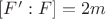 $[F' : F] = 2m$