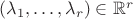 $(\lambda_1,\ldots,\lambda_r)\in\mathbb{R}^r$