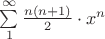 $\sum\limits_1^\infty {n(n+1)\over2}\cdot x^n$