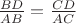 $\frac{BD}{AB}=\frac{CD}{ AC}$