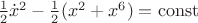 $\frac 1 2\dot x^2-\frac 1 2(x^2+x^6)=\operatorname{const}$