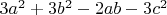 $3a^2+3b^2-2ab-3c^2$