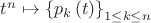 ${{t}^{n}}\mapsto {{\left\{ {{p}_{k}}\left( t \right) \right\}}_{1\le k\le n}}$