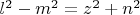 $l^2-m^2=z^2+n^2$