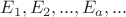 $E_1,E_2,...,E_a,...$