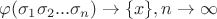 $\varphi (\sigma _1\sigma _2...\sigma _n)\to\{x\},n\to\infty$