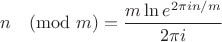 $$ n\pmod m = {m\ln e^{2\pi i n/m} \over 2\pi i}$$