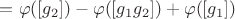 $=\varphi([g_2])-\varphi([g_1g_2])+\varphi([g_1])$