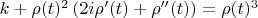 $k+\rho(t)^2 \left(2 i \rho '(t)+\rho ''(t)\right)=\rho (t)^3$