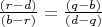 $\frac{(r-d)}{(b-r)}=\frac{(q-b)}{(d-q)}$