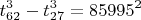 $$ t_{62}^3-t_{27}^3=85995^2$$