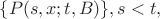 $\{P(s,x;t,B)\}, s<t,$