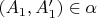 $(A_1,A_1')\in\alpha$