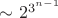 $\sim2^{3^{n-1}}$