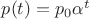$p(t)=p_0 {\alpha}^t