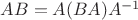 $AB=A(BA)A^{-1}$