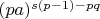 $(pa)^{s(p-1)-pq}$