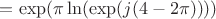 $=\exp(\pi \ln(\exp(j(4-2\pi))))$