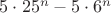 $5\cdot 25^n-5\cdot 6^n$