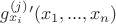$g^{(j)}_{x_i}'(x_1,...,x_n)$