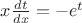 $x \frac{dt}{dx}=-e^t$