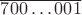 $\overline{700\dots 001}$