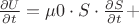 $\frac{\partial U}{\partial t} = \mu0 \cdot S \cdot \frac{\partial S}{\partial t} +$