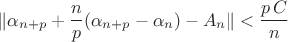 $$
\|\alpha_{n+p}+\dfrac np(\alpha_{n+p}-\alpha_n)-A_n\|<\dfrac {p\,C}n
$$