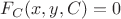 $F_C(x,y,C)=0$