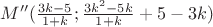 $M'' ({\frac {3k - 5} {1+k}}; {\frac {3k^2 - 5 k } {1+k}} + 5 - 3k)$