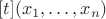$[t](x_1,\ldots,x_n)$