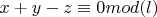 $x+y-z\equiv 0 mod (l)$