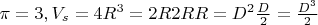 {$\pi =3, V_s=4R^3=2R 2R R=D^2\frac {D}2 =\frac{D^3}2$}