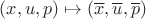 $(x, u, p)\mapsto (\overline{x}, \overline{u}, \overline{p})$