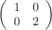 $
\left( \begin{array}{cc} 1 & 0 \\ 
0 & 2 \end{array} \right)$