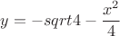 $$y = -sqrt{4 - \frac{x^2}{4}}$$