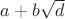 $a + b \sqrt{d}$