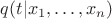 $q(t|x_1,\ldots,x_n)$