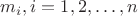 $m_i,i=1,2,\ldots,{n}$