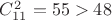 $C_{11}^2 = 55 > 48$