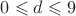 $0\leqslant d\leqslant 9$ $0\leqslant d\leqslant 9$